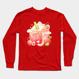 Aesthetic Sweet Peach Tea Carton Long Sleeve T-Shirt